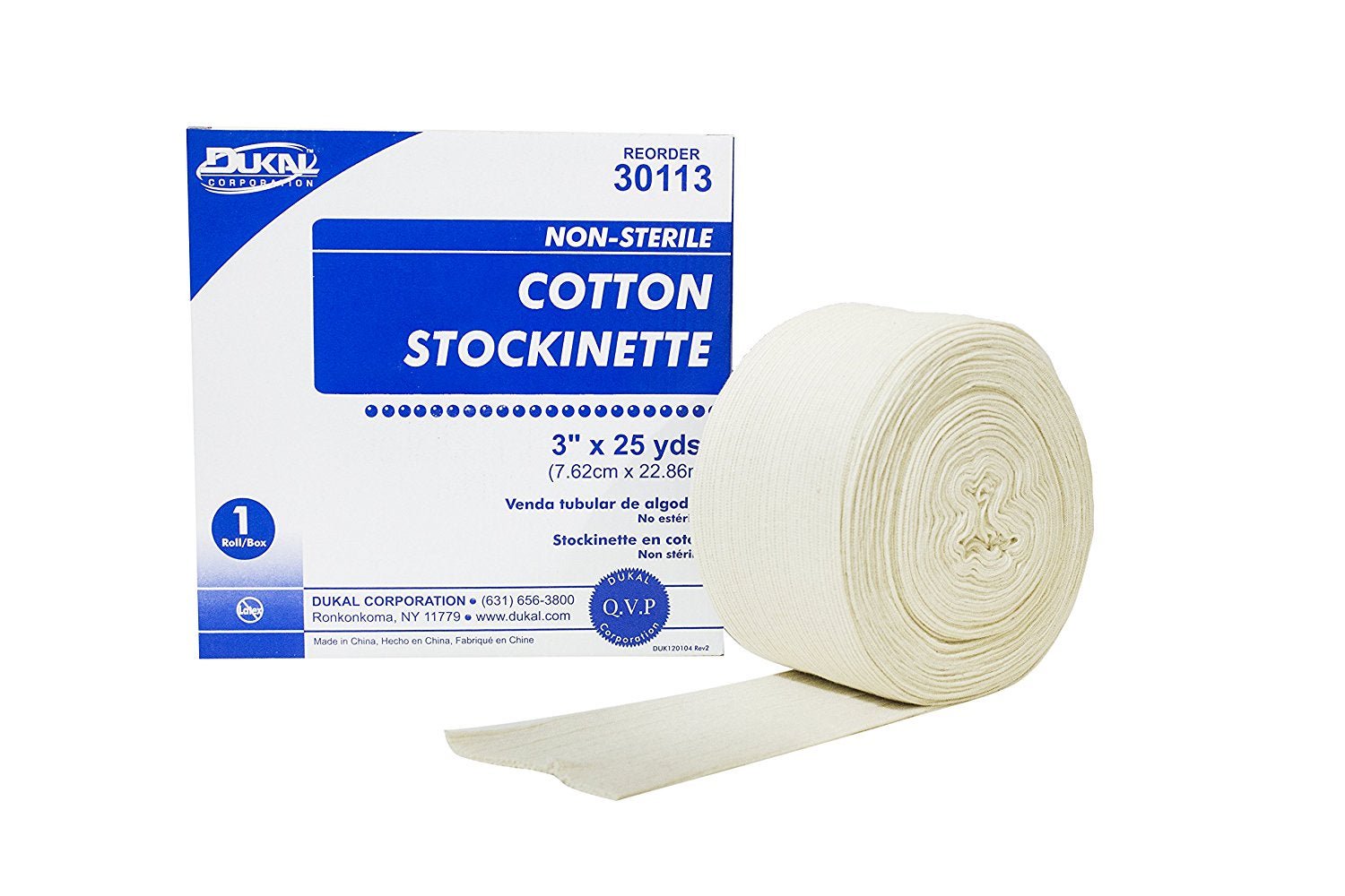 Dukal STOCKINETTE, CTN 3" X 25YDS (1RL/BX 6BX/CS)