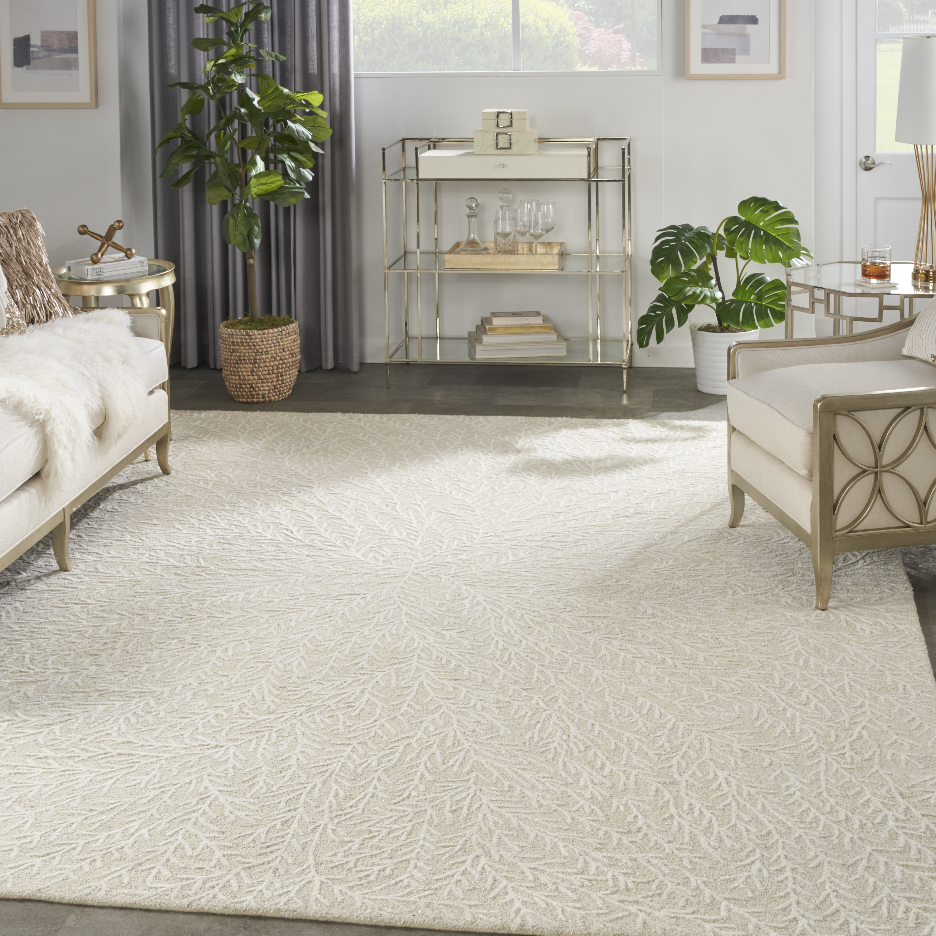 Michael Amini Ma30 Star 9'9" x 13'9" Ivory Modern Indoor Rug