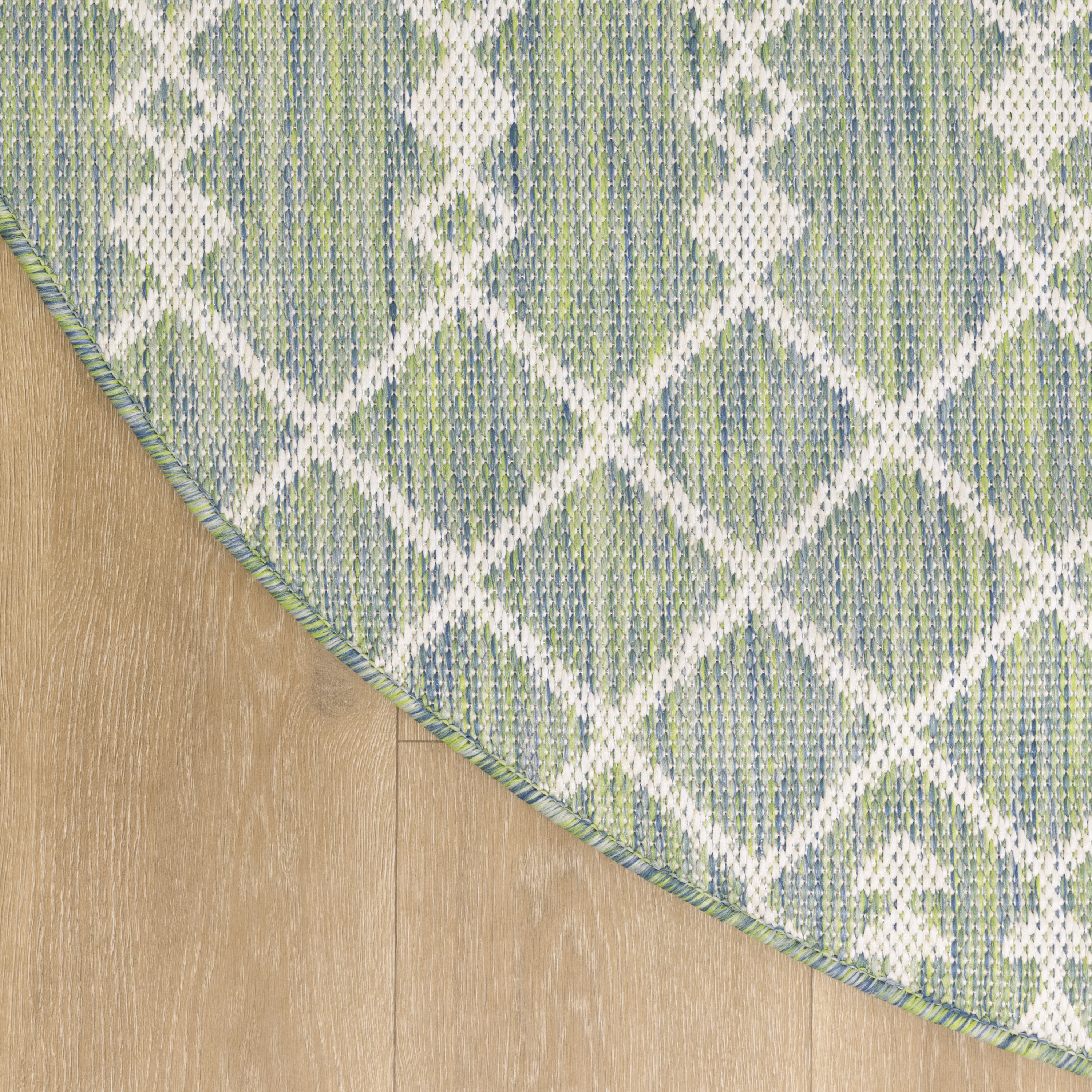 Nourison Positano 6' x Round Blue Green Modern Rug