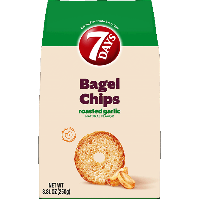 7Days Bagel Chips, Roasted Garlic, 8.81oz