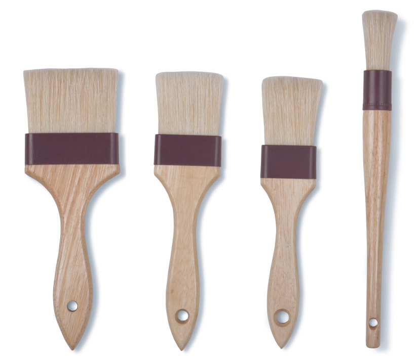 2-inch-wide flat wooden boar bristle pastry brush