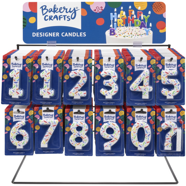 Rainbow Sprinkle Numeral Assortment Candle Assortment (Rack Not Included)