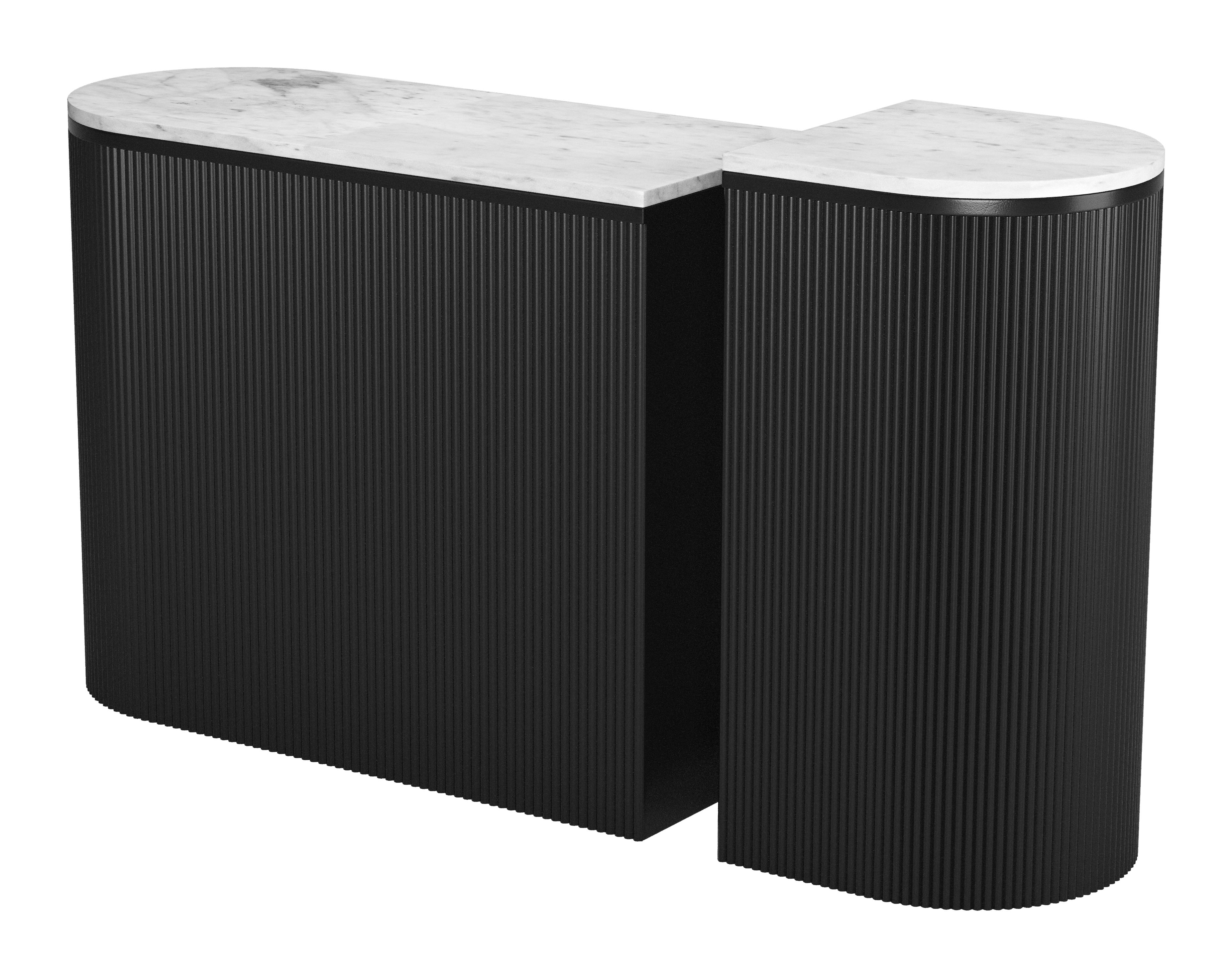 Ormara Console Table Set (2-Piece) White & Black product image