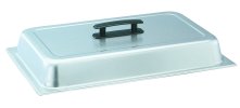 Half-size stainless steel solid dome cover with black Kool-Touch® handle