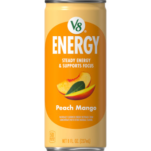 V8 +Energy® Peach Mango Juice Energy Drink, 8 fl oz Can (24 Pack)