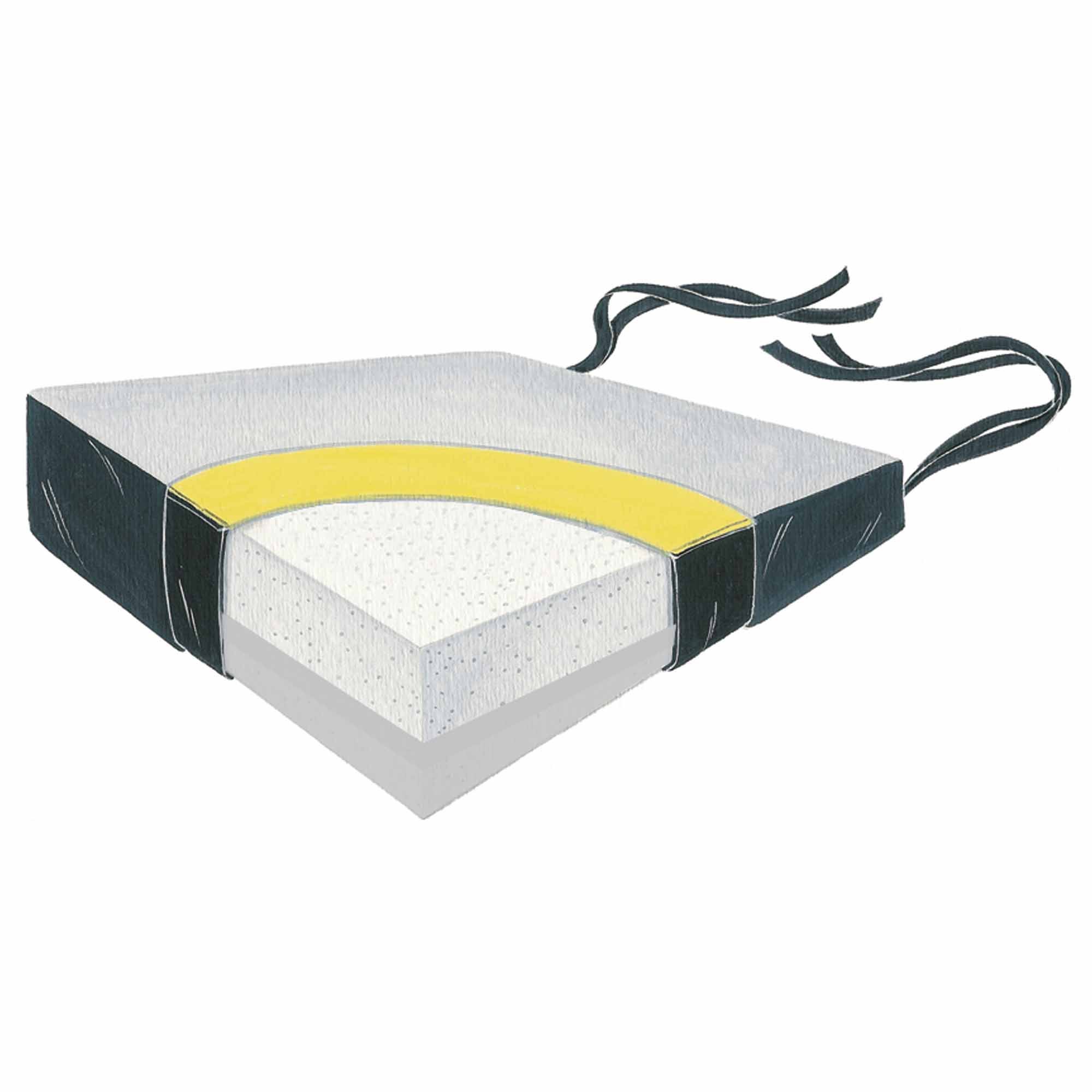 SkiL-Care™ Wheelchair Wedge Seat Cushion, 18 x 16 x 4 Inch, Black
