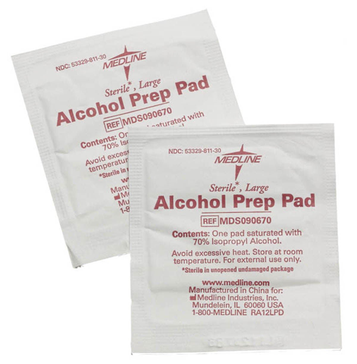 Medline PAD, ALCOHOL PREP 2PLY STR LG (100/BX 10BX/CS)