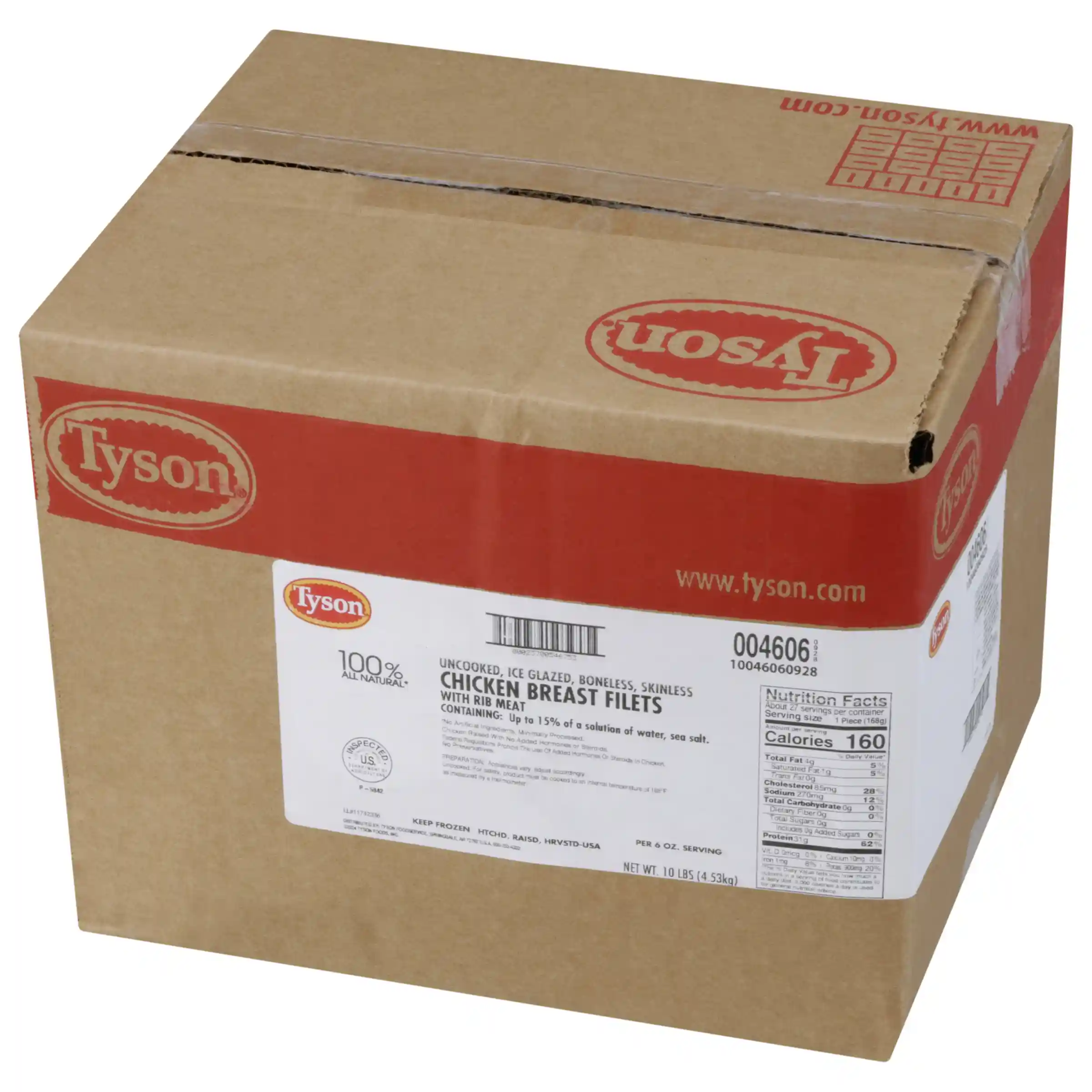  Tyson® Uncooked, Ice Glazed Boneless Skinless Chicken Breast Filets with Rib Meat_image_5