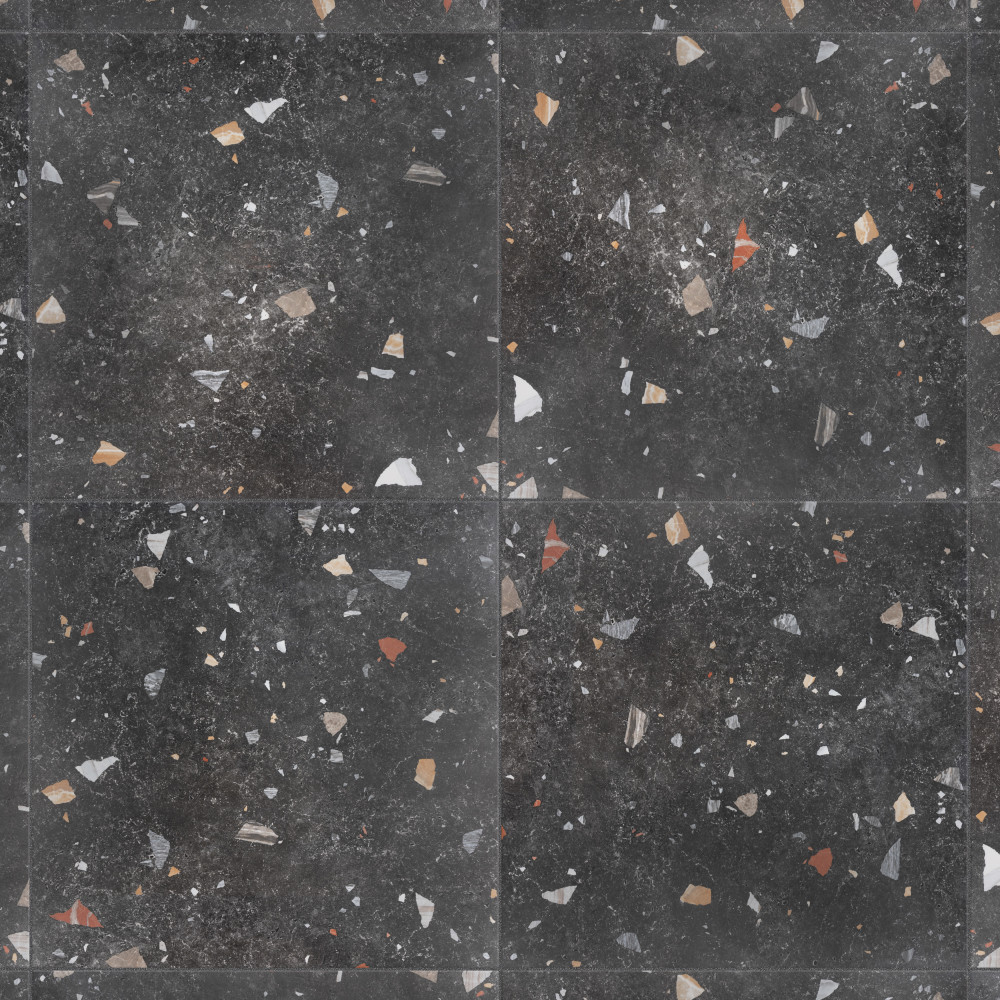 Sonar Black 25.63x25.63 Square Porcelain Floor and Wall Digital Pattern