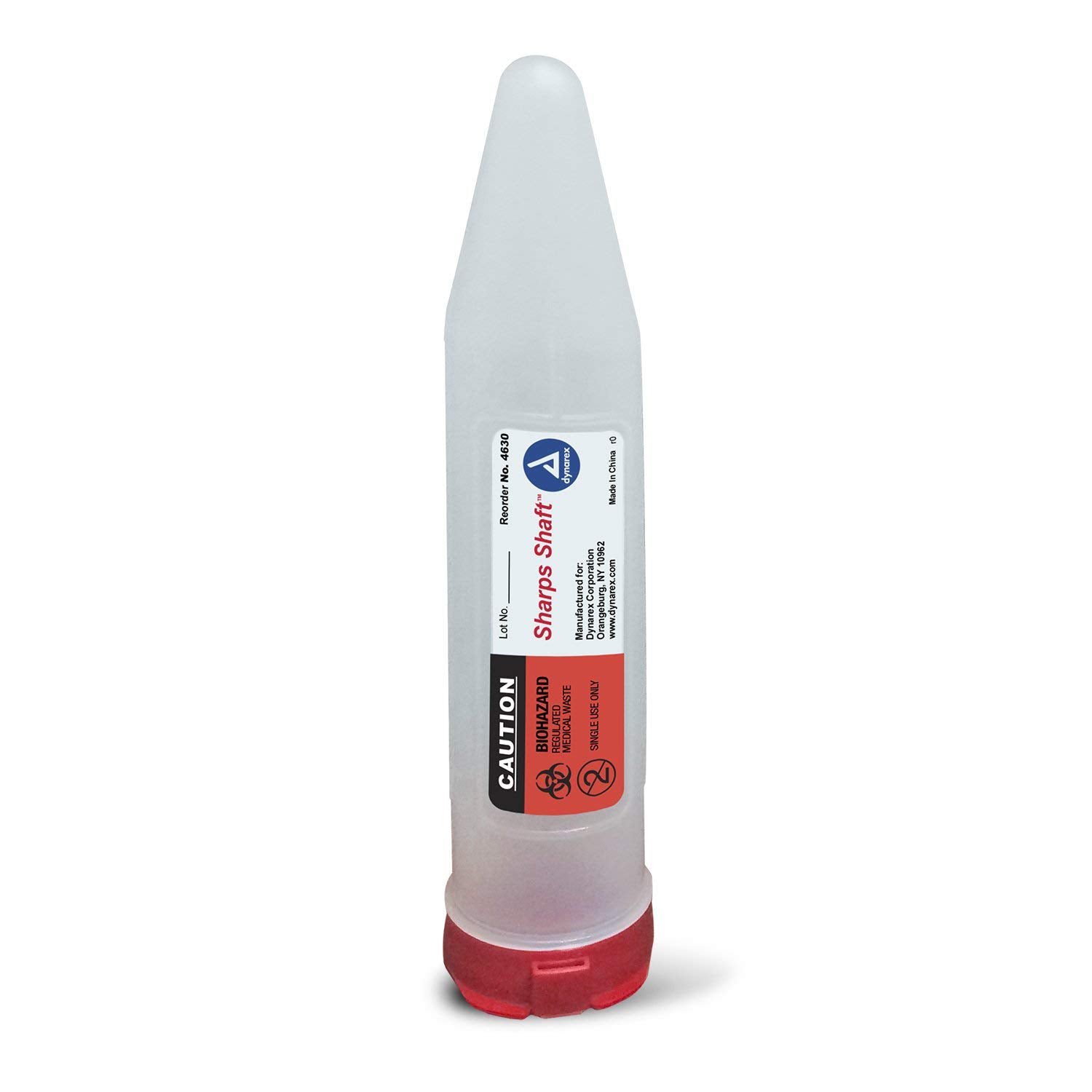 Dynarex CONTAINER, SHARPS TRANSPORT SHAFT 6.37"X1.22" (24/CS)