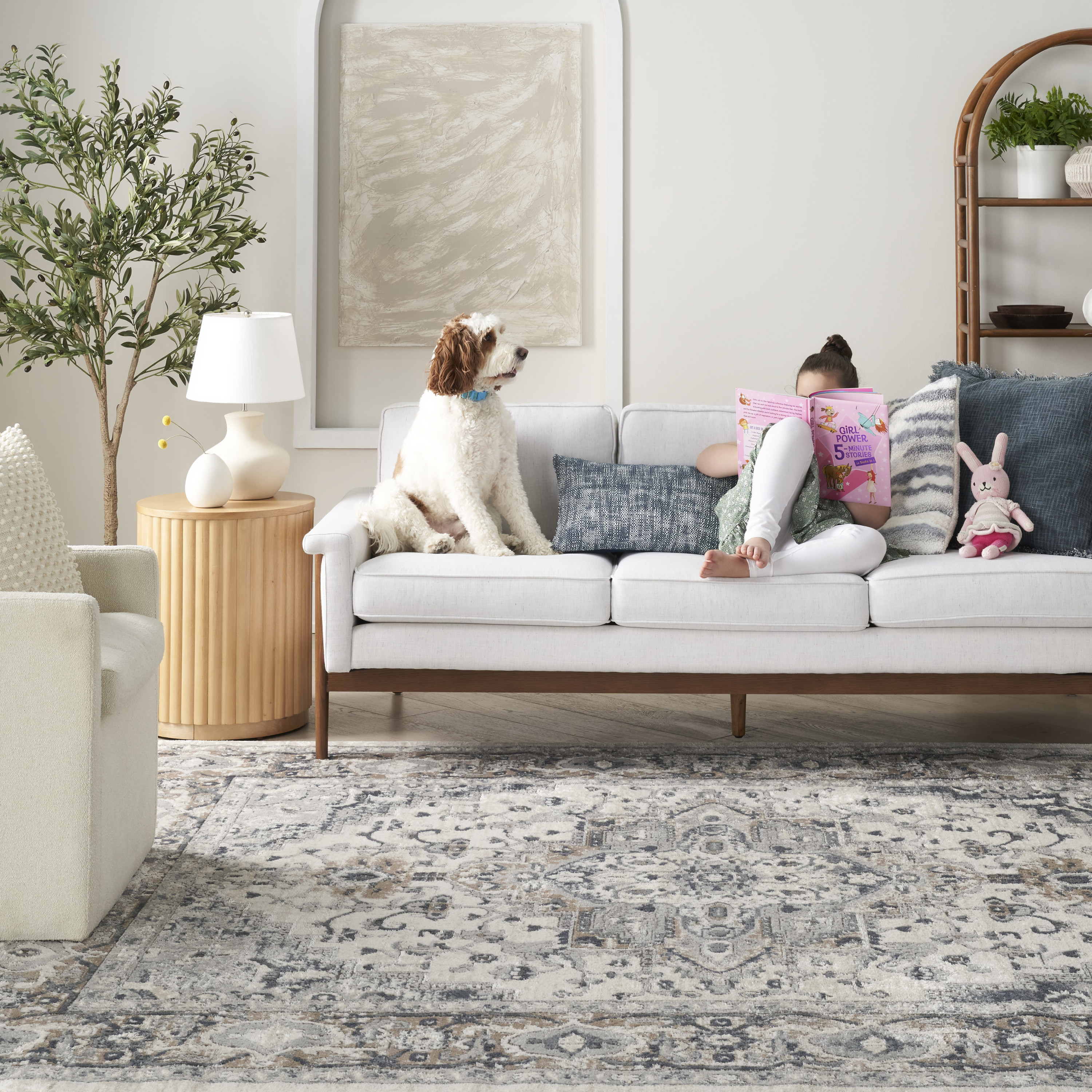Nourison Quarry 6' x 9' Ivory Grey Farmhouse Indoor Rug