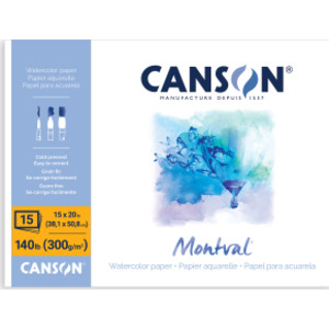 Artist Series Montval Watercolor Block, Foldover Binding, 15 Sheet, 15x20 inch, 1 Count