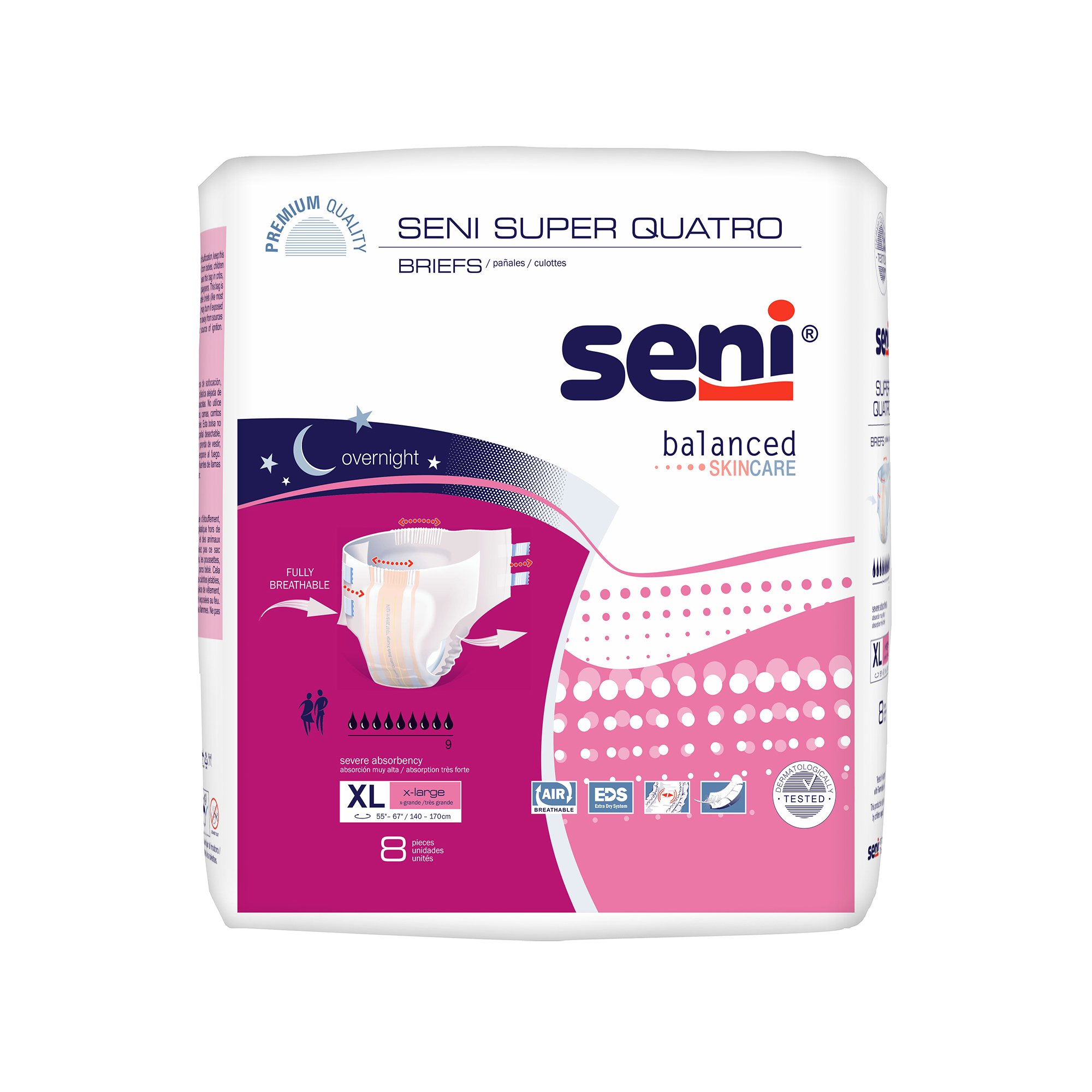 Seni Super Quatro Severe Absorbency Incontinence Brief, Extra Large MK 1163839
