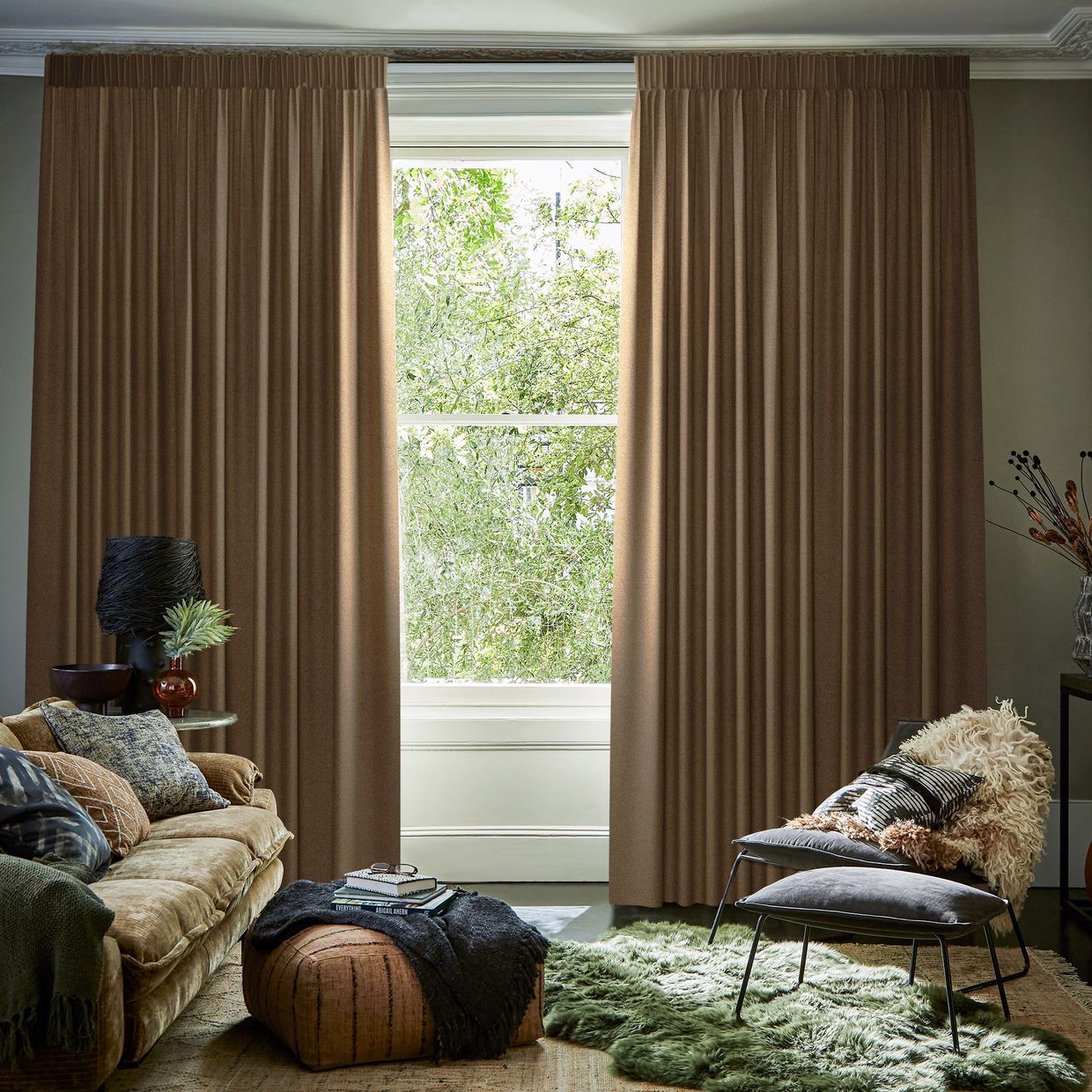 Sulby Ochre Curtain