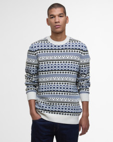Maglione girocollo Easdale Fair Isle Whisper White