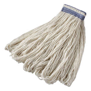 Rubbermaid Commercial, All Pro Rayon Looped-End Wet Mop Head with 6" Headband, 24 oz, White
