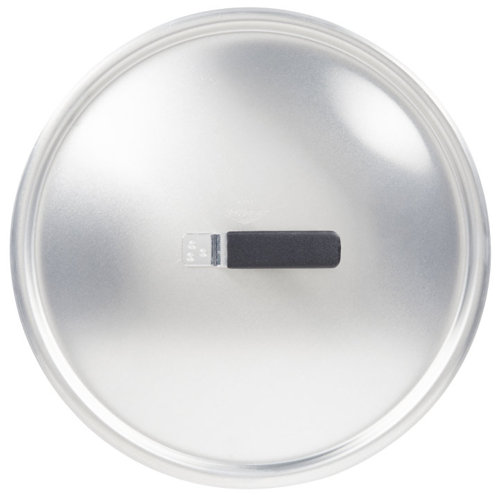 14 ⅞-inch Wear-Ever® domed aluminum cover with satin finish in dipped handle