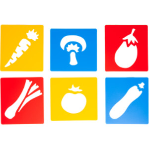 Vegetable Stencils, Plastic, 6 Count