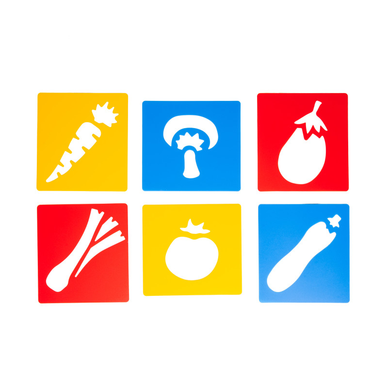 Vegetable Stencils, Plastic, 6 Count