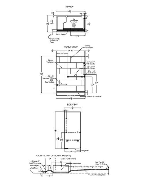 Technical Drawing — Cd Shower Tech Draw Asura Sst 6034 Tr Col 1 0 No Seat