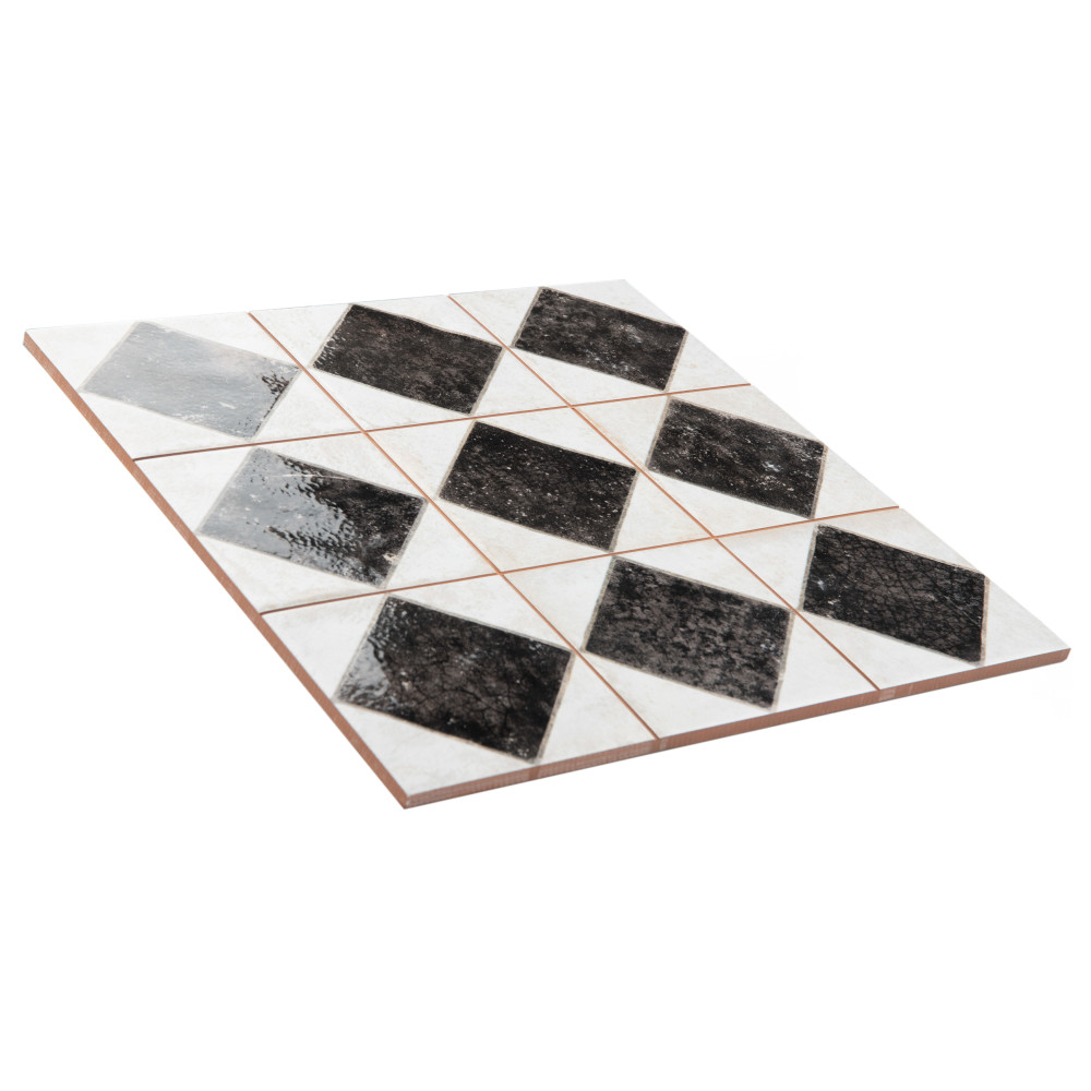 Kings Arles Black 13 in. x 13 in. Ceramic Floor and Wall Tile