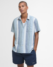 Portwell Striped Regular Short-Sleeved Shirt Classic Navy