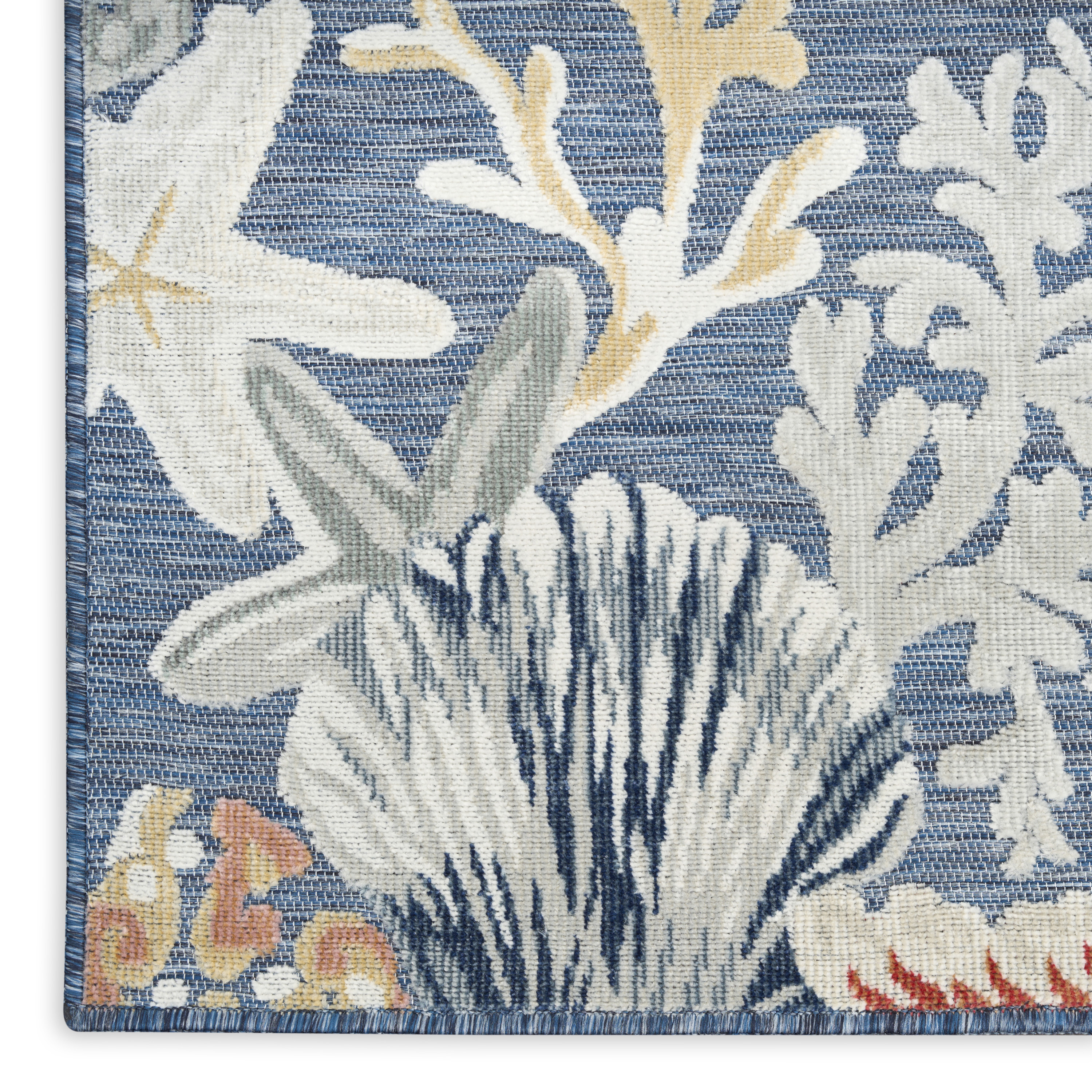 Nourison Suncoast 5'3" x 7'3" Denim Multicolor Coastal, Nautical & Beach Rug