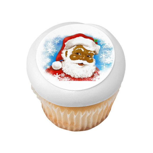 Classic Santa African American PhotoCake® Edible Image®