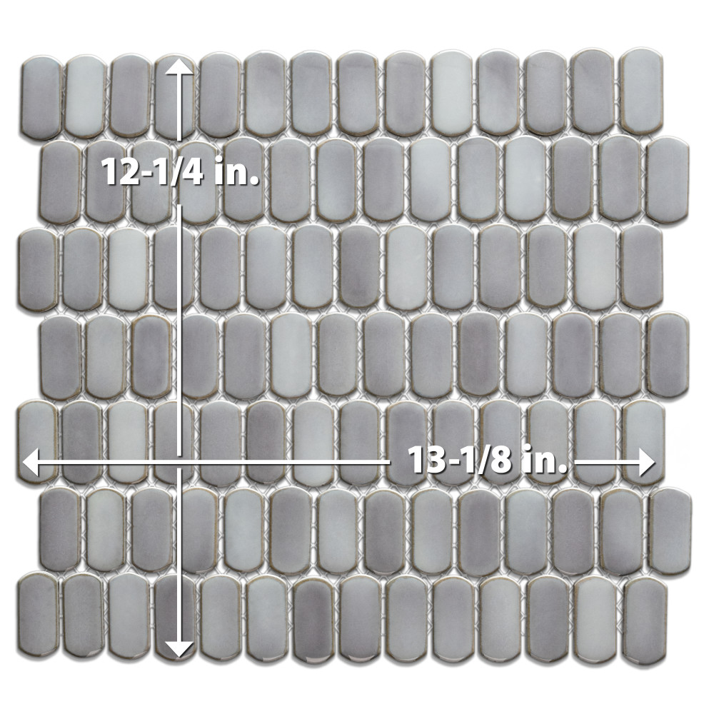Hudson Capsule Grey Eye 12-1/4 in. x 13-1/8 in. Porcelain Mosaic Tile