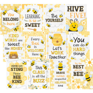 Buzzing Bees Positive Sayings Small Poster Pack, 11" x 15-3/4", Pack of 12