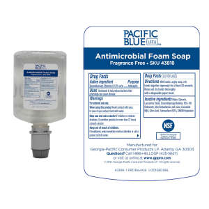 Georgia Pacific, Pacific Blue Ultra, Antimicrobial Fragrance-free Foam Soap,  1200 mL Cartridge