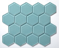 Glass Essentials Azure 3″ Hexagon Mosaic Glossy