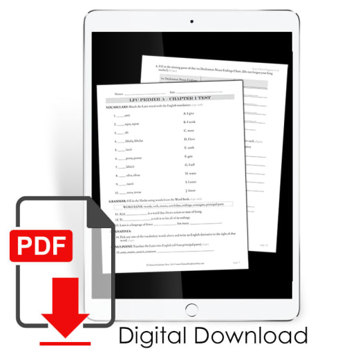 Latin for Children Primer A Test Packet (PDF) Digital File