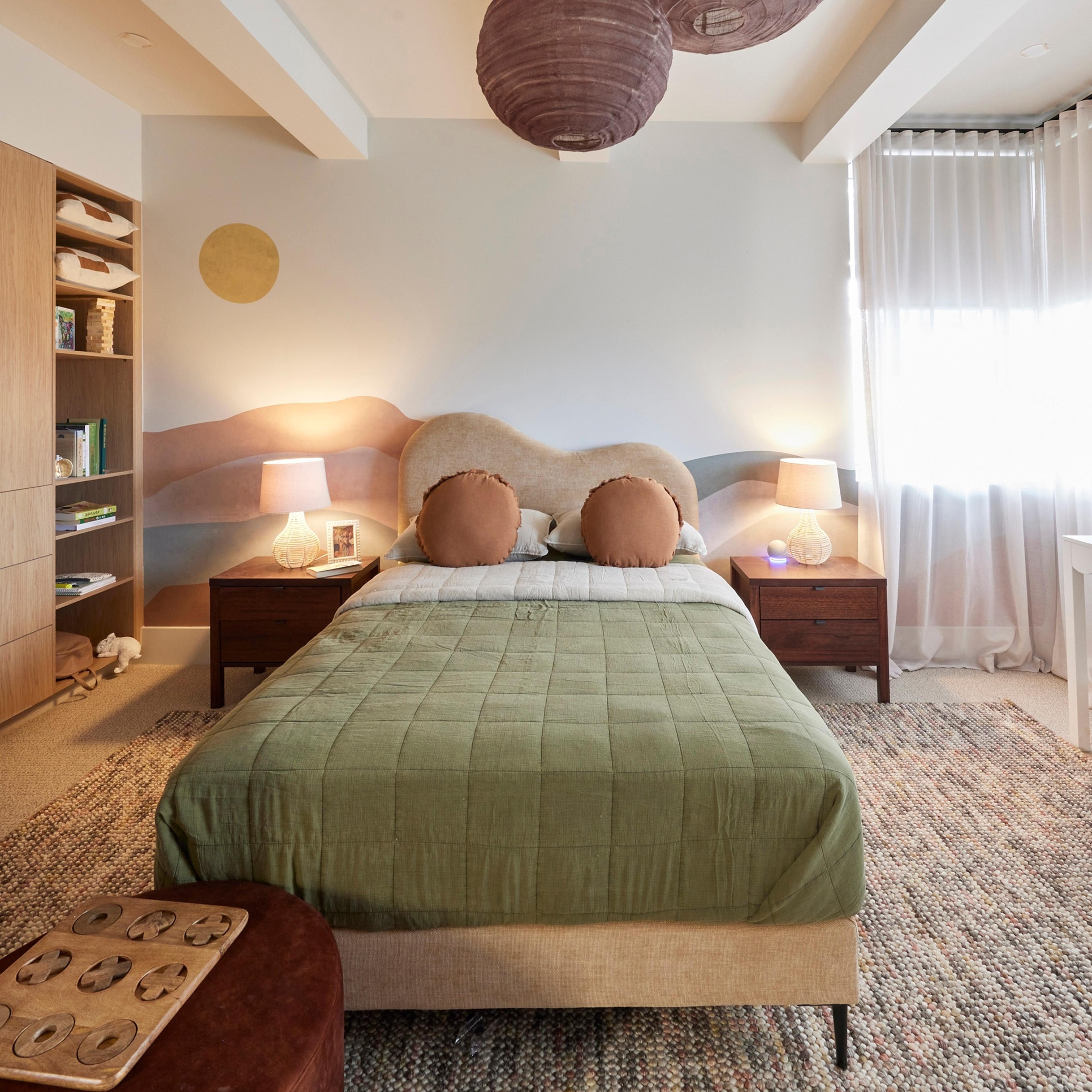 Lifestyle image of the  City X Bedside Table (2 Drawer), Chocolate from Forty Winks