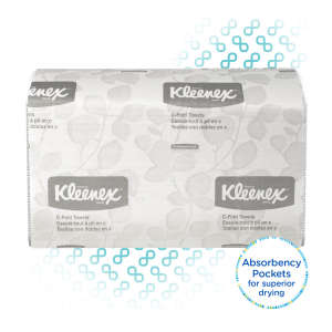 KIM01500, Kimberly Clark, Kleenex, Folded Towel, C-Fold, 1 ply, White