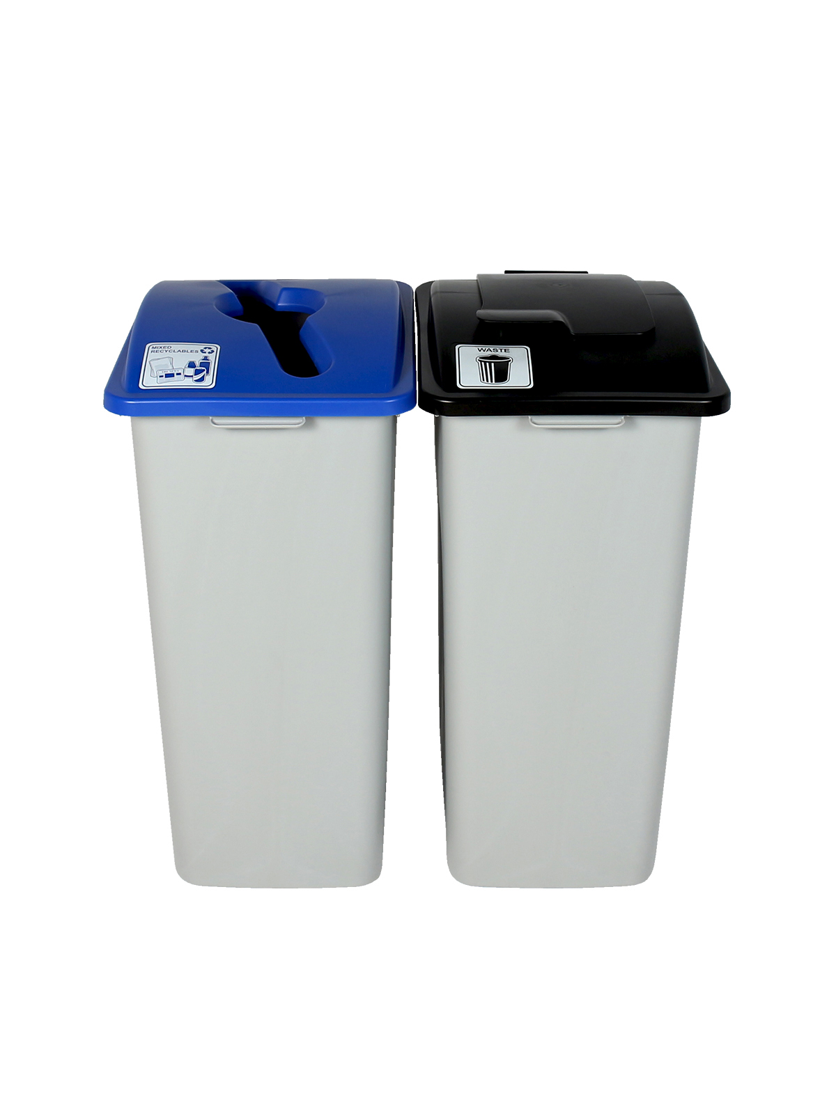 WASTE WATCHER – Double – Kit – Xl – Mixed Recyclables-Waste – Mixed-Solid Lift – Grey-Blue-Black