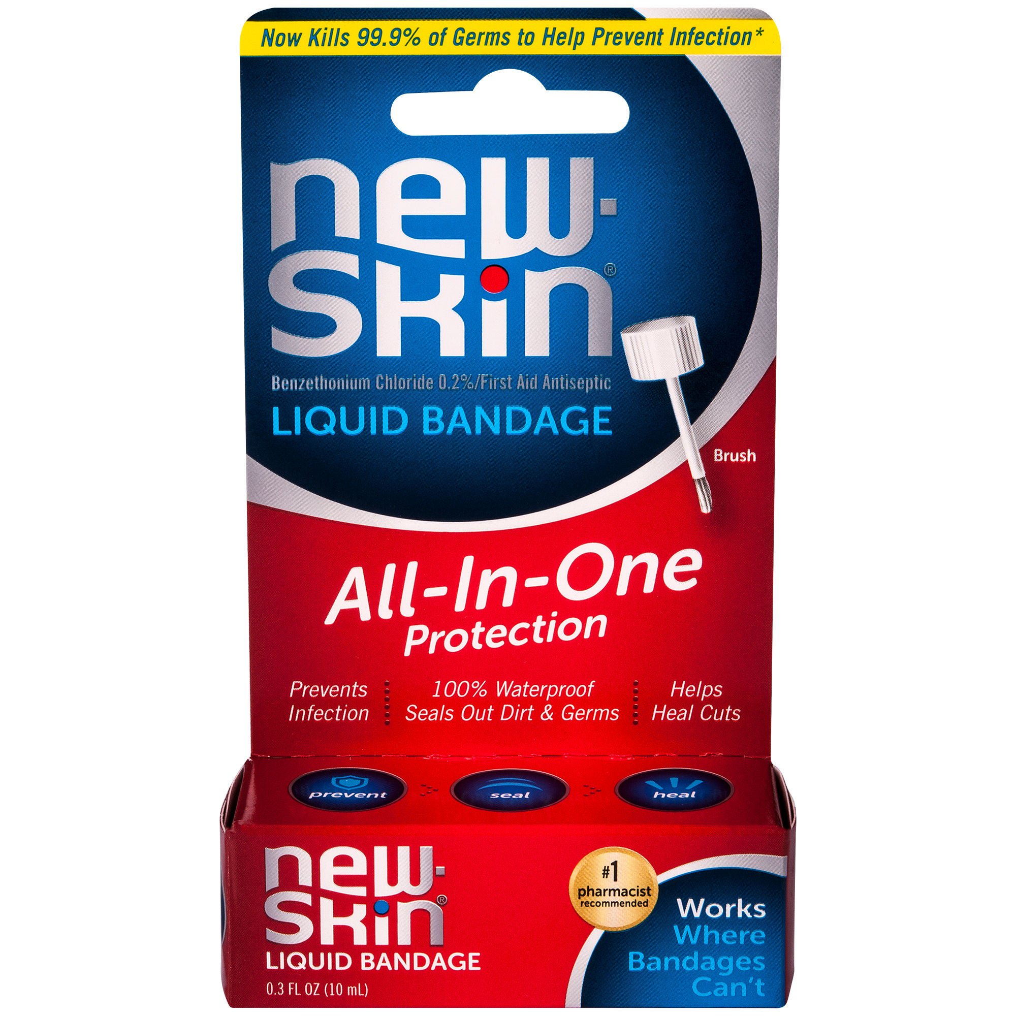 new-skin® Benzethonium Chloride 0.2% First Aid Antiseptic Liquid Bandage, 10 mL