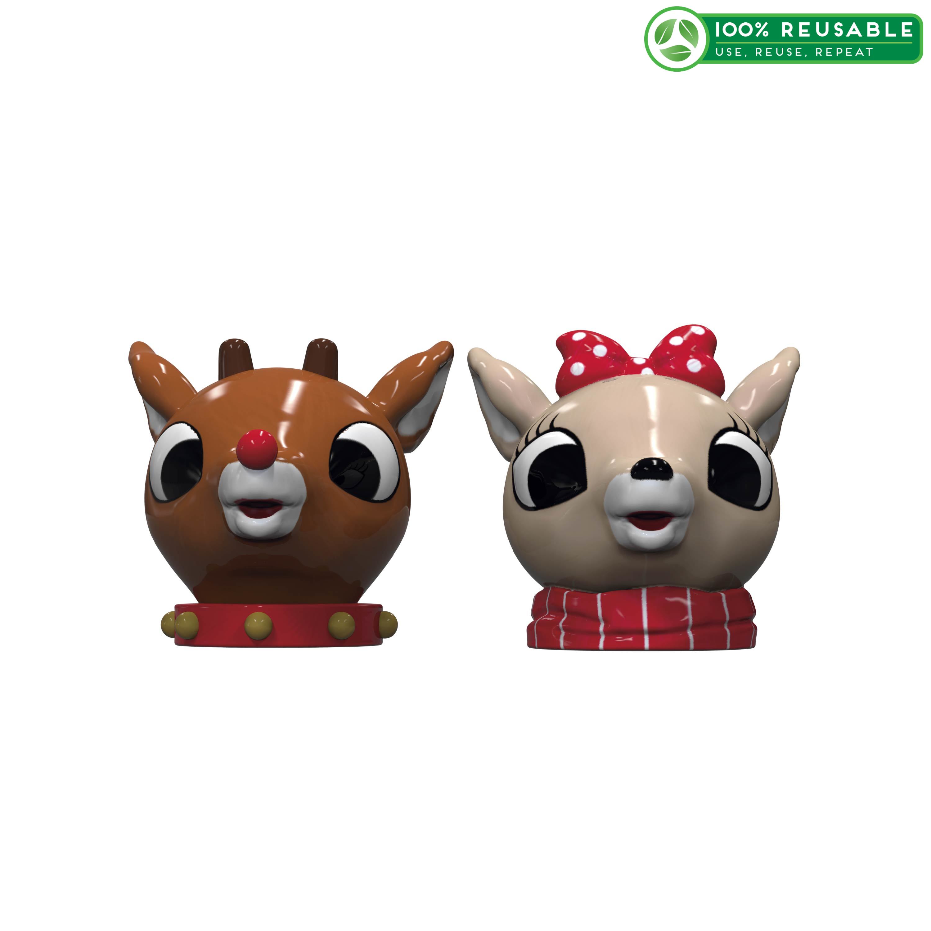 Rudolph the Reindeer Salt and Pepper Shaker Set, Rudolph & Clarice, 2-piece set slideshow image 1 Rudolph the Reindeer Salt and Pepper Shaker Set, Rudolph & Clarice, 2-piece set slideshow image 1