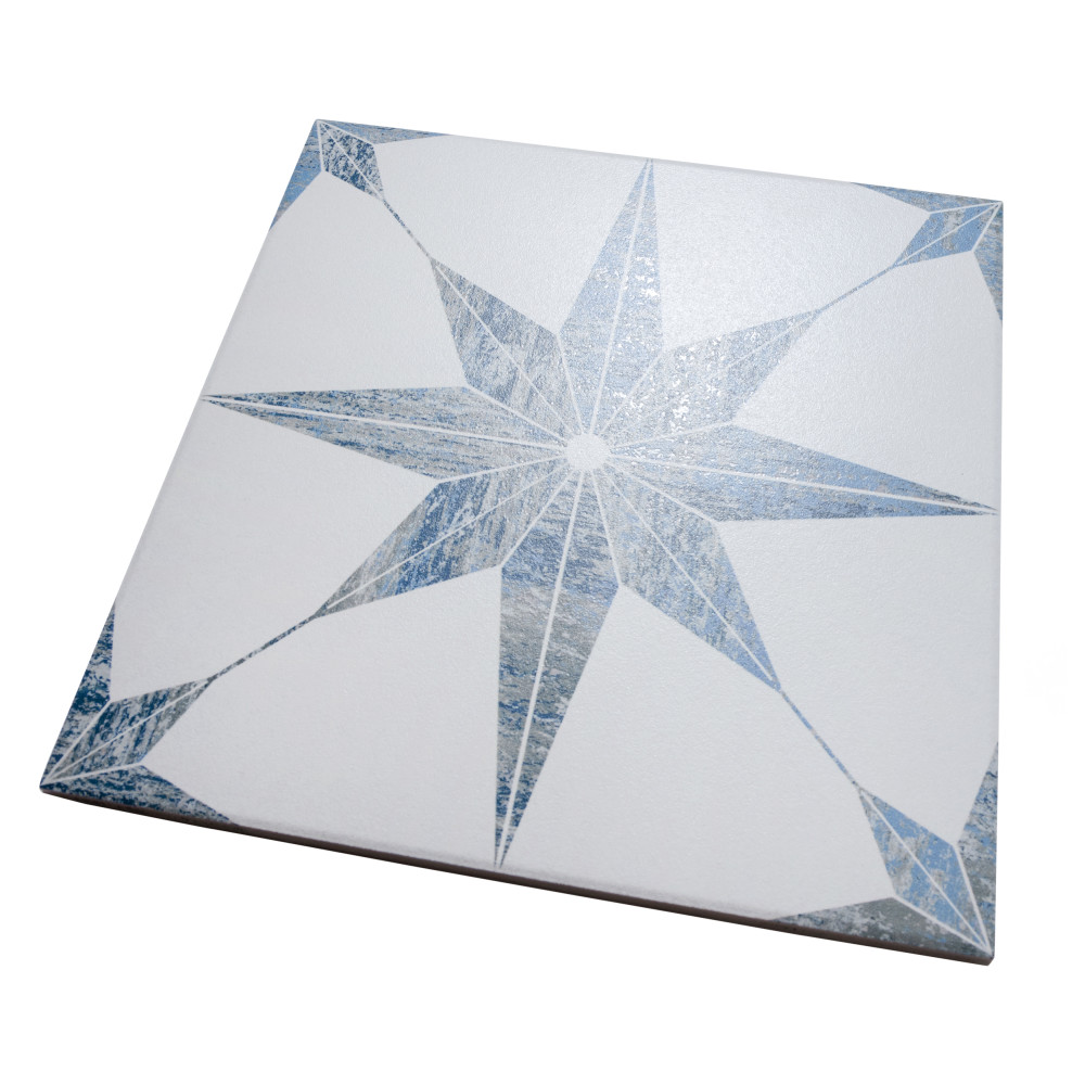 Cassis Stella Blue 9-3/4 in. x 9-3/4 in. Porcelain Floor and Wall Tile