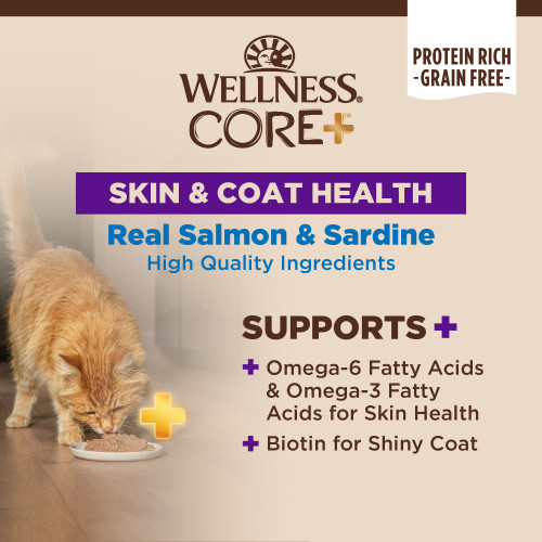 The benifts of Wellness CORE+ Skin & Coat Salmon & Sardine