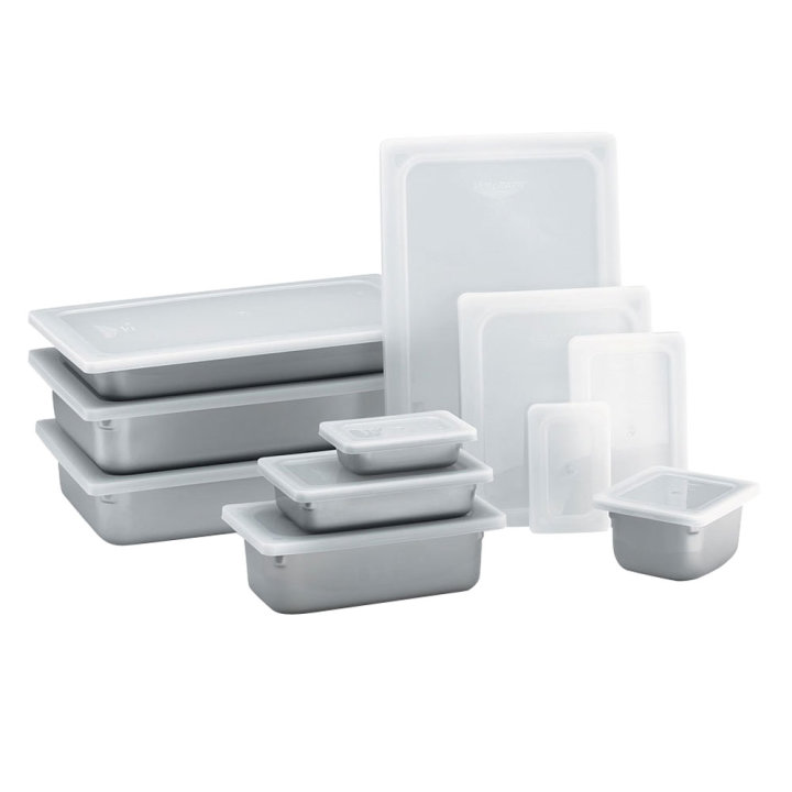 Fourth-size Super Pan V® flexible steam table pan lid in white