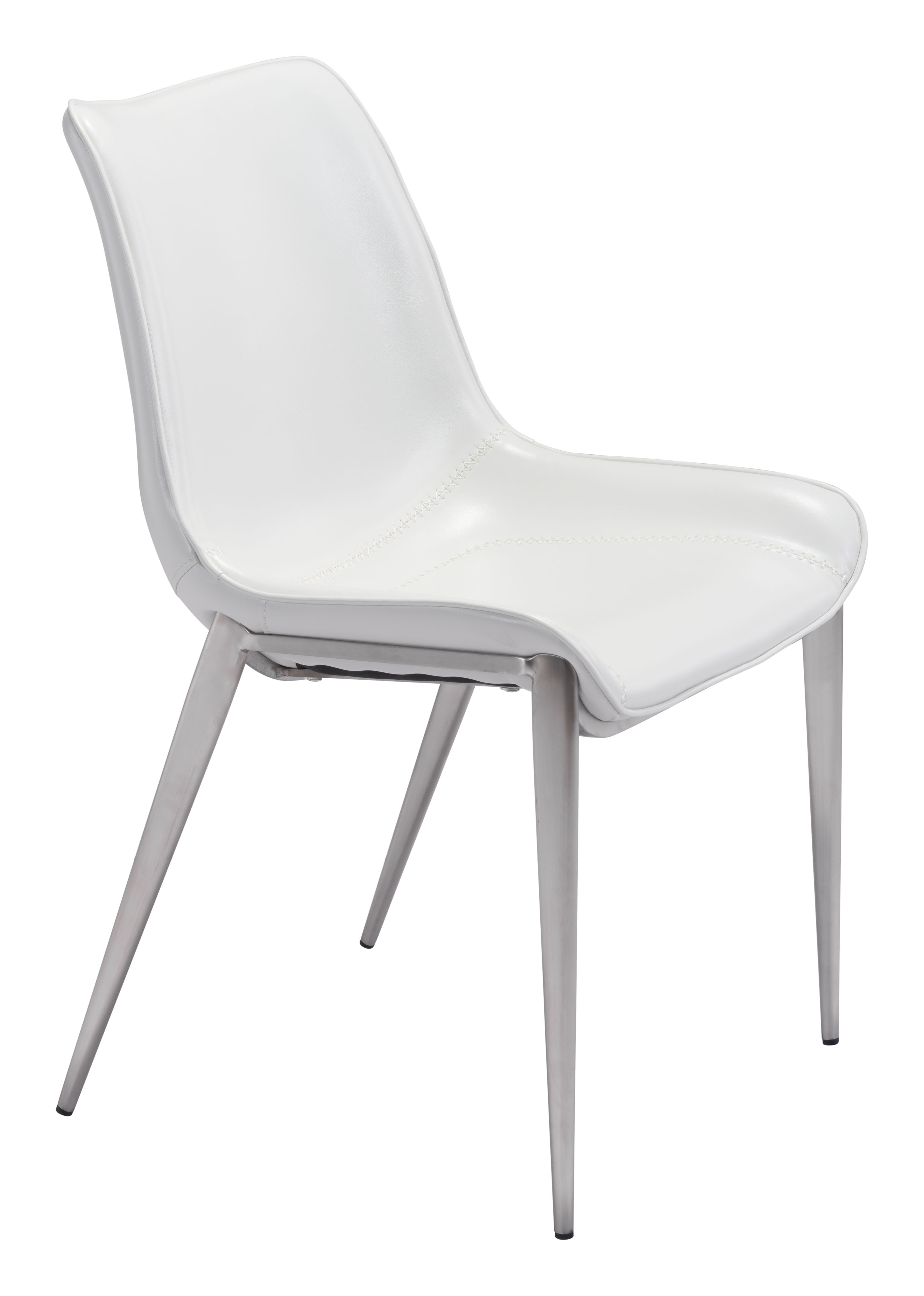 Magnus Dining Chair (Set of 2) White & Silver product image