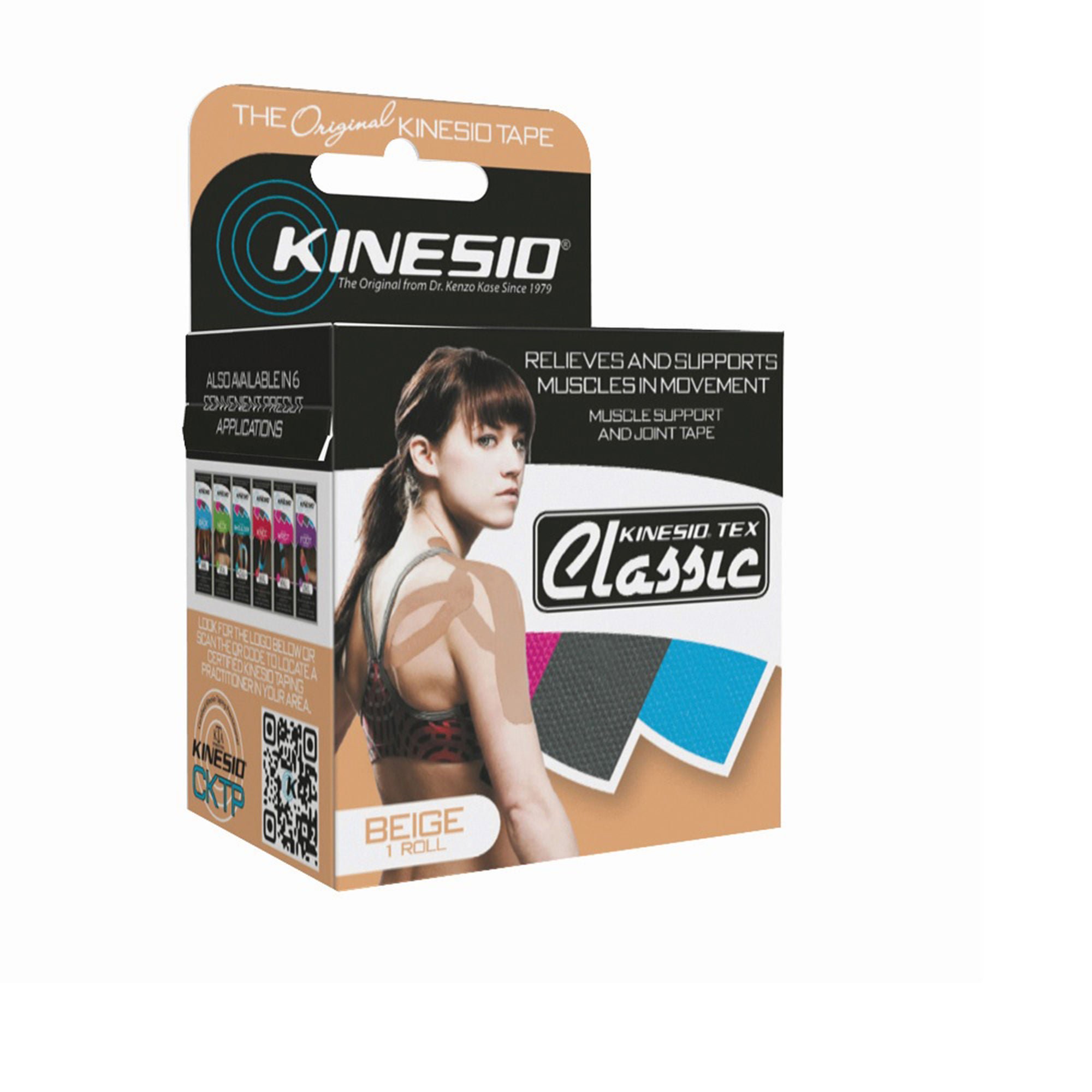 Kinesio® Tex Classic Cotton Kinesiology Tape, 2 Inch x 4-2/5 Yard, Beige
