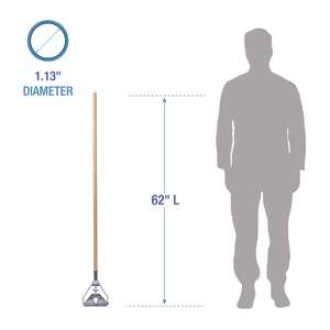 Boardwalk, Quick Change Metal Head Wooden Mop Handle, 62", Natural