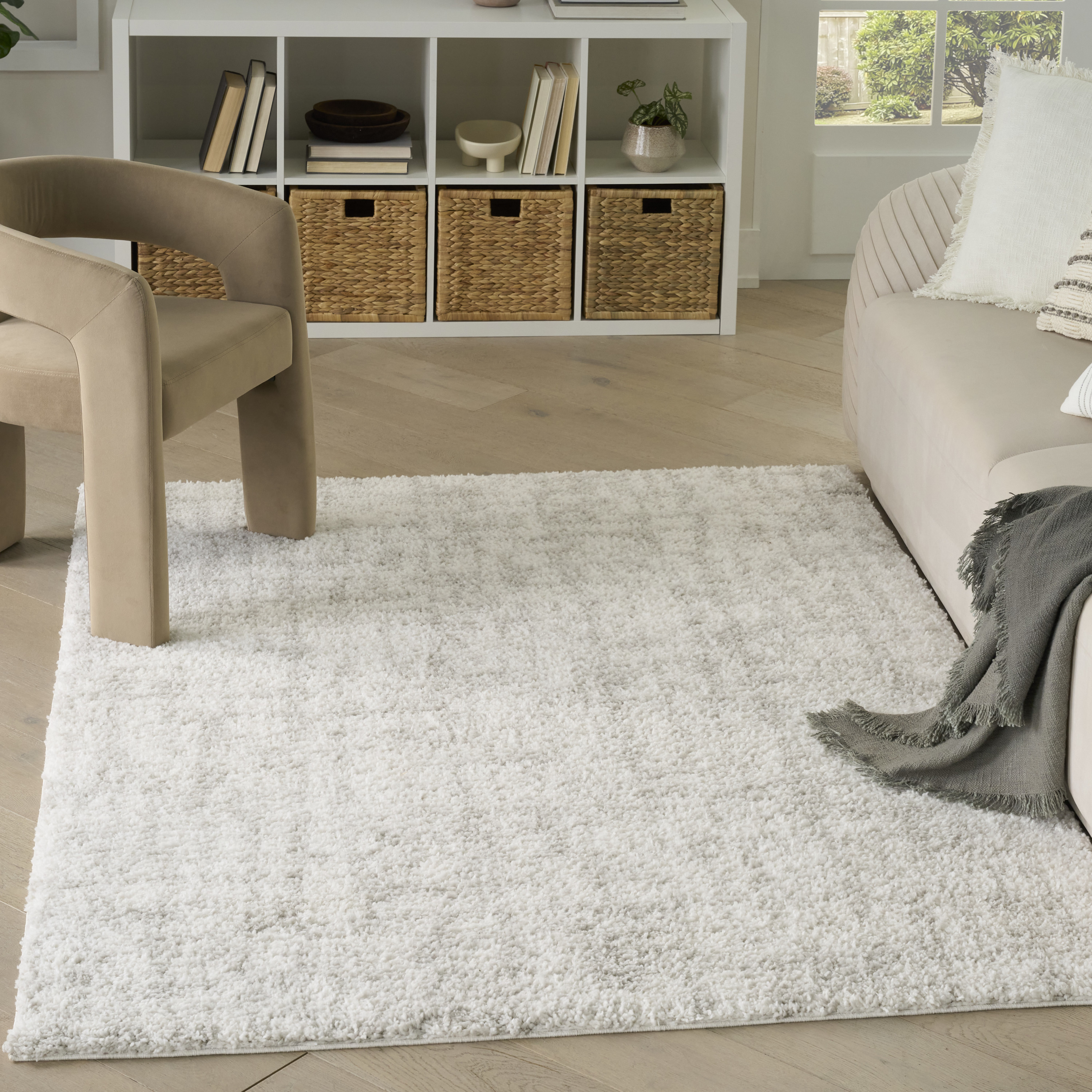 Nourison Modern Shag 3'11" x 5'11" Ivory Grey Modern Indoor Rug