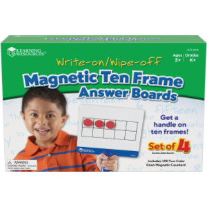 Magnetic Ten Frame Answer Write & Wipe Board Set, 4 Per Pack