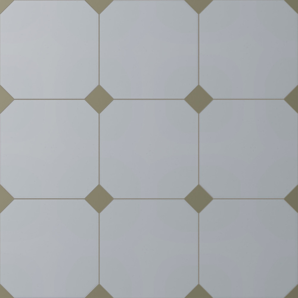 Vaudeville Octagon Humo with Taco Oliva 7-7/8 in. x 7-7/8 in. Porcelain Floor and Wall Tile