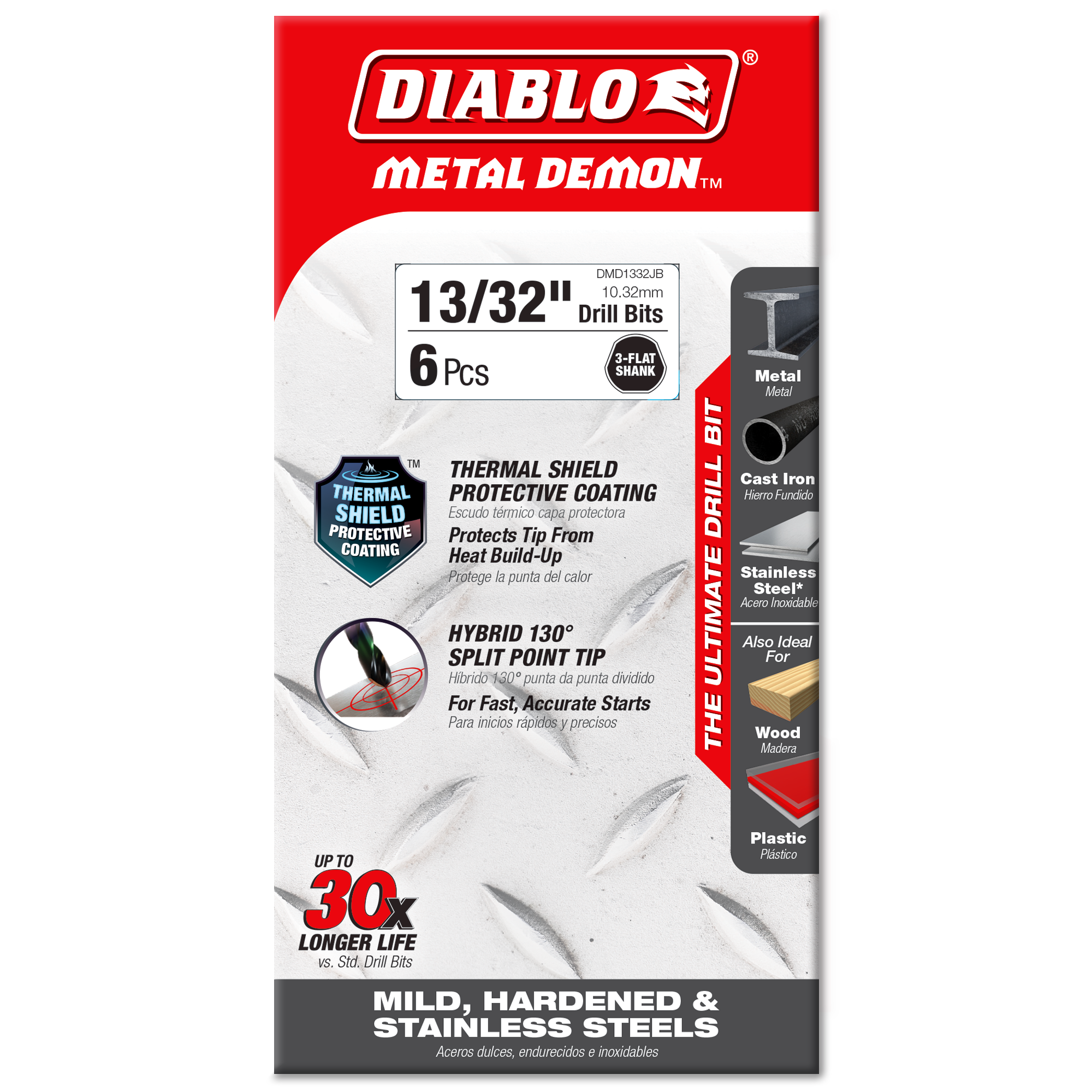 Diablo 13/32 in. Metal Demon Drill Bit for Mild, Hardened and Stainless Steels in its retail packaging, ready for the job box or tool bag