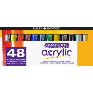 Graduate Acrylic Paint Set, Assorted Colors, 22ml, 48 Pieces