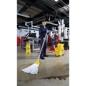 Rubbermaid Commercial, Invader Side-Gate Wooden Mop Handle, 54", Natural